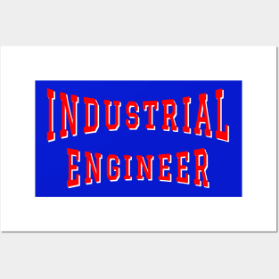 Industrial Engineer in Red Color Text Posters and Art